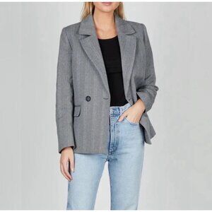 NWT Anine Bing Becky Double Breasted Herringbone Blazer Jacket